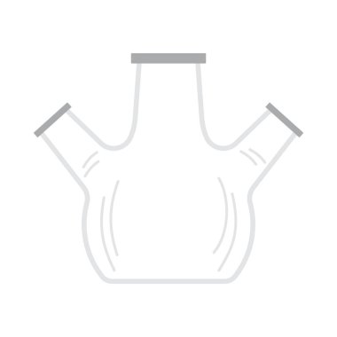 Kimya ikonu Yuvarlak Alt Matarası. Düz Renk Tasarımı. Vektör İllüstrasyonu.