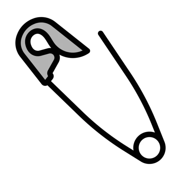 Tailor Safety Pin Icon Editable Bold Outline Color Fill Design — Stock vektor
