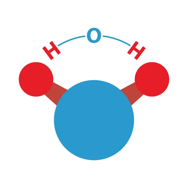 Ikona Chemické Molekuly Vody Plochý Design Vektorová Ilustrace — Stockový vektor