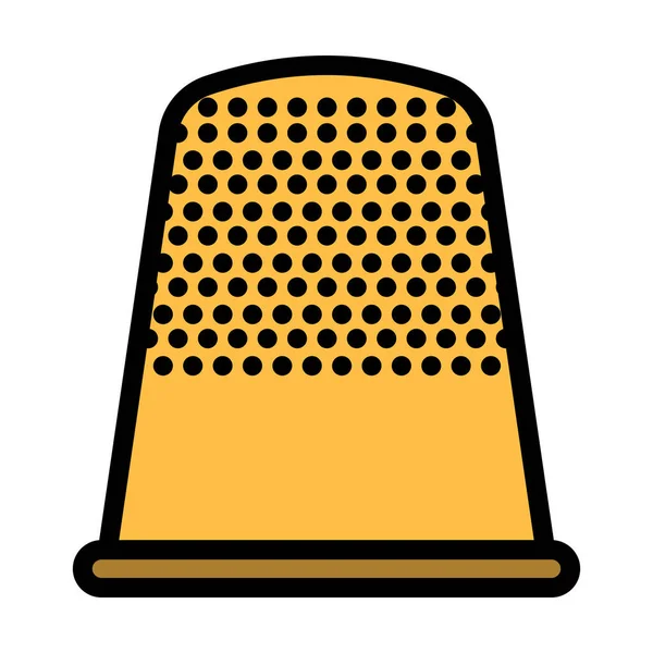 Kleermaker Thimble Icon Bewerkbare Bold Outline Met Kleur Invullen Ontwerp — Stockvector