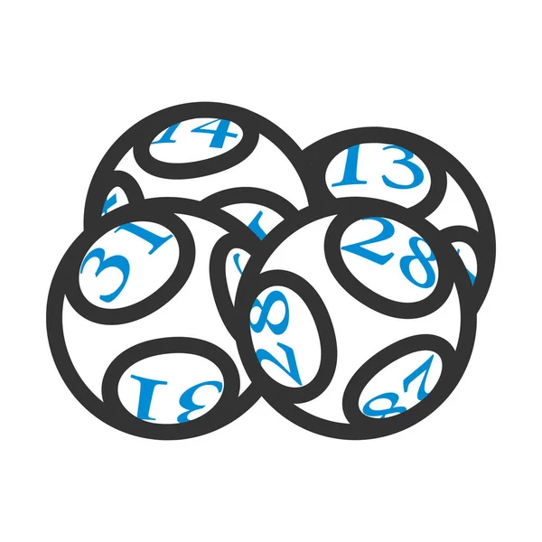 Lotto Balls Icon Upravitelný Tučný Obrys Barevným Vzorem Vektorová Ilustrace — Stockový vektor