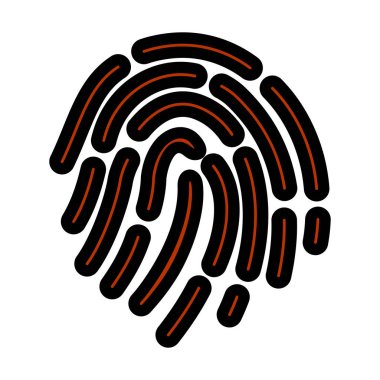 Parmak izi Simgesi. Renk Doldurma Tasarımı ile Düzenlenebilir Kalın Tasarım. Vektör İllüstrasyonu.
