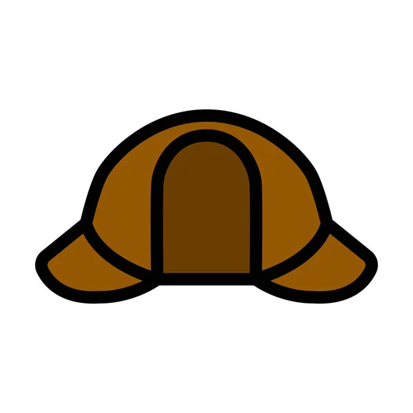 Sherlock Hat Icon Contour Audacieux Modifiable Avec Conception Remplissage Couleur — Image vectorielle