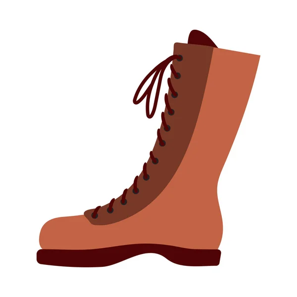 Icono Botas Senderismo Diseño Color Plano Ilustración Vectorial — Vector de stock