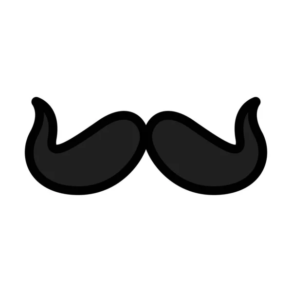 Poirot Mustache Ikonen Redigerbar Fet Kontur Med Färg Fyll Design — Stock vektor