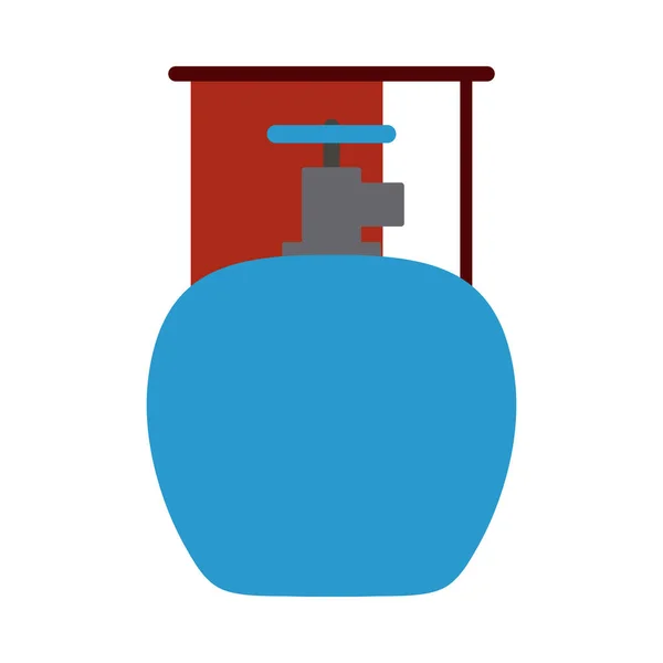 Ikonen För Camping Gas Container Platt Färgdesign Vektor Illustration — Stock vektor