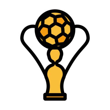Futbol Kupası ikonu. Renk Doldurma Tasarımı ile Düzenlenebilir Kalın Tasarım. Vektör İllüstrasyonu.