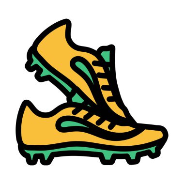 Futbol Botları Simgesi. Renk Doldurma Tasarımı ile Düzenlenebilir Kalın Tasarım. Vektör İllüstrasyonu.