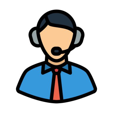 Futbol yorumcusunun ikonu. Renk Doldurma Tasarımı ile Düzenlenebilir Kalın Tasarım. Vektör İllüstrasyonu.