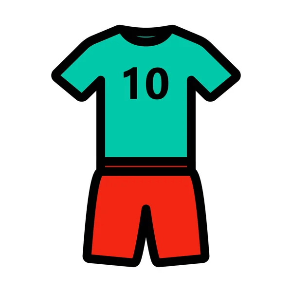 Ikona Munduru Futbolowego Edytowalny Pogrubiony Kontur Kolorowym Wzorem Wypełniacza Ilustracja — Wektor stockowy