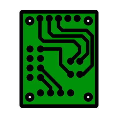 Devre Simgesi. Renk Doldurma Tasarımı ile Düzenlenebilir Kalın Tasarım. Vektör İllüstrasyonu.