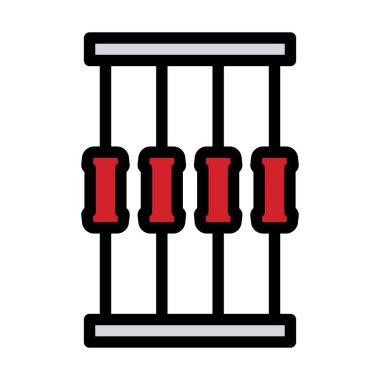 Teyp Simgesi Direnişi. Renk Doldurma Tasarımı ile Düzenlenebilir Kalın Tasarım. Vektör İllüstrasyonu.