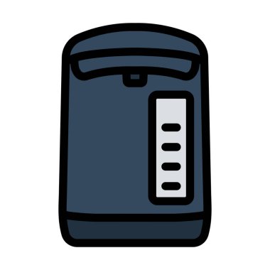 Mutfak Elektrik Kettle Simgesi. Renk Doldurma Tasarımı ile Düzenlenebilir Kalın Tasarım. Vektör İllüstrasyonu.