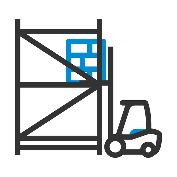 Forklift Icon仓库可编辑的带有彩色填充设计的大胆轮廓 病媒图解 — 图库矢量图片