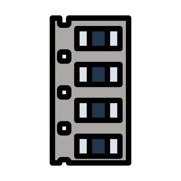 Diode Smd Component Tape Icon Editable Bold Outline Color Fill — Stock Vector