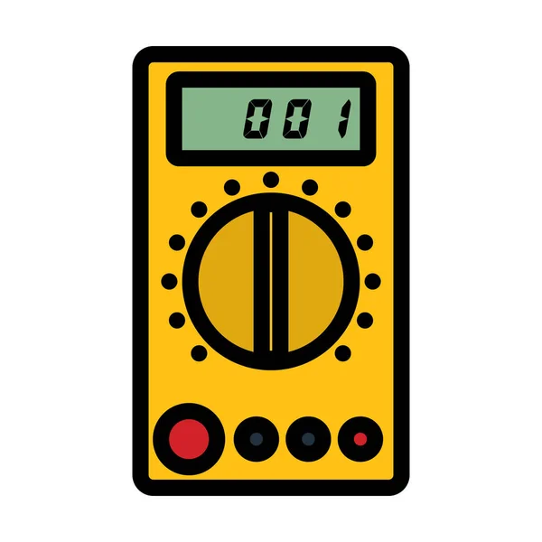 Multimeter Icon Editable Bold Outline Color Fill Design Vector Illustration — Stock Vector