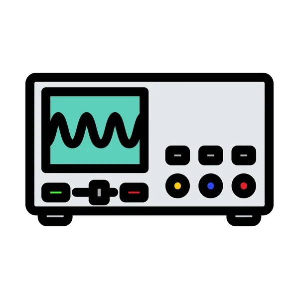 Icône Oscilloscope Contour Audacieux Modifiable Avec Conception Remplissage Couleur Illustration — Image vectorielle