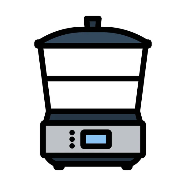 Cocina Steam Cooker Icono Esquema Audaz Editable Con Diseño Relleno — Archivo Imágenes Vectoriales