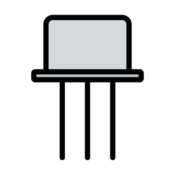 Transistor Icon Editierbare Kühne Umrisse Mit Farbfülldesign Vektorillustration — Stockvektor