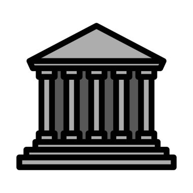 Adliye Simgesi. Renk Doldurma Tasarımı ile Düzenlenebilir Kalın Tasarım. Vektör İllüstrasyonu.