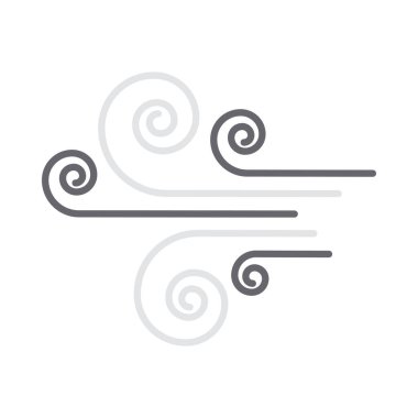 Rüzgar Simgesi. Düz Renk Tasarımı. Vektör İllüstrasyonu.