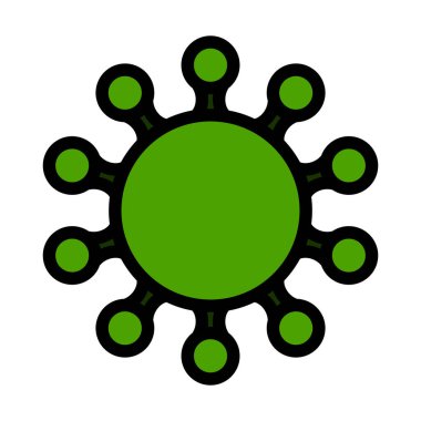 Coronavirus Molekül Simgesi. Renk Doldurma Tasarımı ile Düzenlenebilir Kalın Tasarım. Vektör İllüstrasyonu.