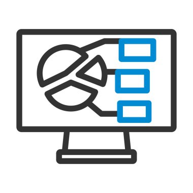 Analitik Diyagram Simgesi ile İzle. Renk Doldurma Tasarımı ile Düzenlenebilir Kalın Tasarım. Vektör İllüstrasyonu.