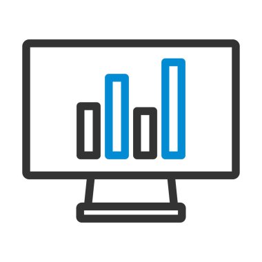Analitik Diyagram Simgesi ile İzle. Renk Doldurma Tasarımı ile Düzenlenebilir Kalın Tasarım. Vektör İllüstrasyonu.