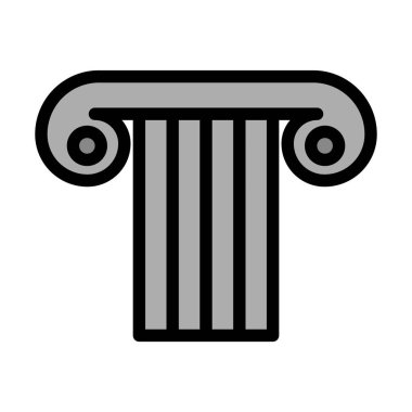 Antika Kol Simgesi. Renk Doldurma Tasarımı ile Düzenlenebilir Kalın Tasarım. Vektör İllüstrasyonu.