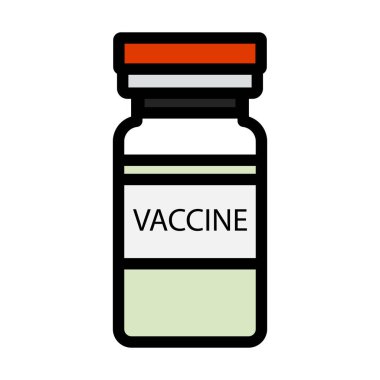 Covid Aşı Simgesi. Renk Doldurma Tasarımı ile Düzenlenebilir Kalın Tasarım. Vektör İllüstrasyonu.