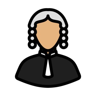 Yargıç Icon. Renk Doldurma Tasarımı ile Düzenlenebilir Kalın Tasarım. Vektör İllüstrasyonu.