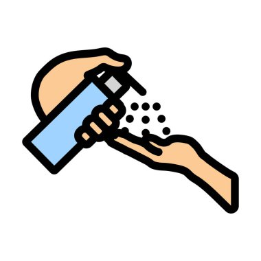 Sıvı sabun ikonu dağıtıcısı. Renk Doldurma Tasarımı ile Düzenlenebilir Kalın Tasarım. Vektör İllüstrasyonu.