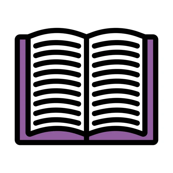 Open Book Icon Editable Bold Outline Color Fill Design Vector — Stock vektor