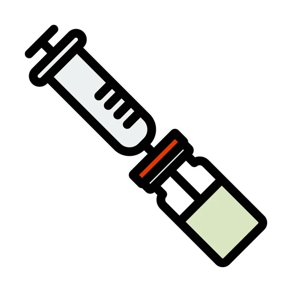 Covid Vaccine Icon Esquema Audaz Editable Con Diseño Relleno Color — Vector de stock