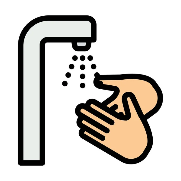 Hand Washing Icon Editable Bold Outline Color Fill Design Vector — Stock Vector