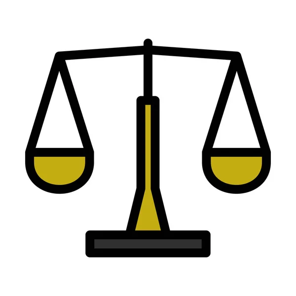 Justice Scale Icon Editable Bold Outline Color Fill Design Vector — Vetor de Stock