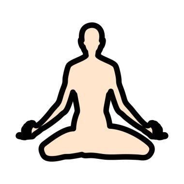 Lotus Poz Simgesi. Renk Doldurma Tasarımı ile Düzenlenebilir Kalın Tasarım. Vektör İllüstrasyonu.