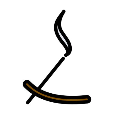 Tütsü Simgeyi Sokar. Renk Doldurma Tasarımı ile Düzenlenebilir Kalın Tasarım. Vektör İllüstrasyonu.