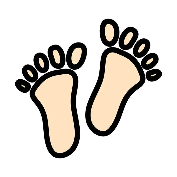 Foot Print Icon Editable Bold Outline Color Fill Design Vector — Wektor stockowy