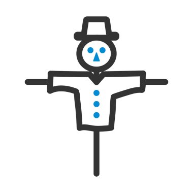 Korkuluk Simgesi. Renk Doldurma Tasarımı ile Düzenlenebilir Kalın Tasarım. Vektör İllüstrasyonu.