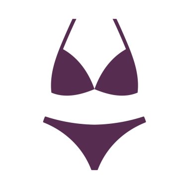 Bikini Simgesi. Renk Doldurma Tasarımı ile Düzenlenebilir Kalın Tasarım. Vektör İllüstrasyonu.