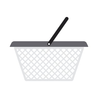 Alışveriş Sepeti Simgesi. Düz Renk Tasarımı. Vektör İllüstrasyonu.