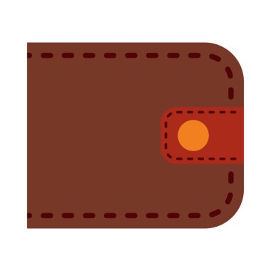 Cüzdan Simgesi. Düz Renk Tasarımı. Vektör İllüstrasyonu.