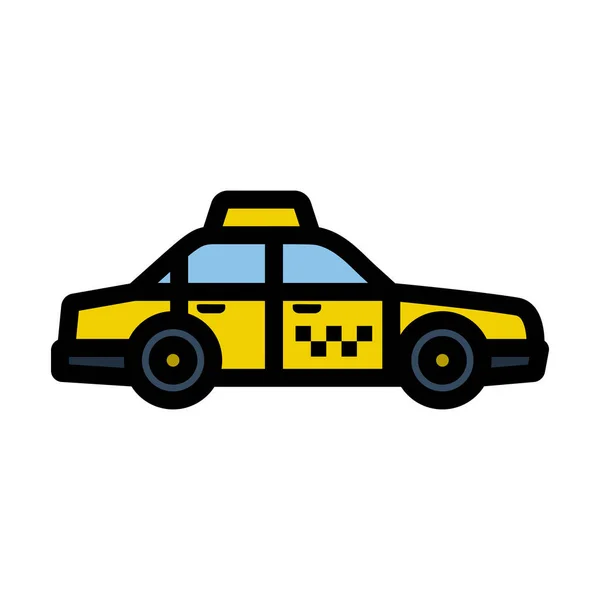 Taxi Car Icon Esboço Negrito Editável Com Design Preenchimento Cores — Vetor de Stock