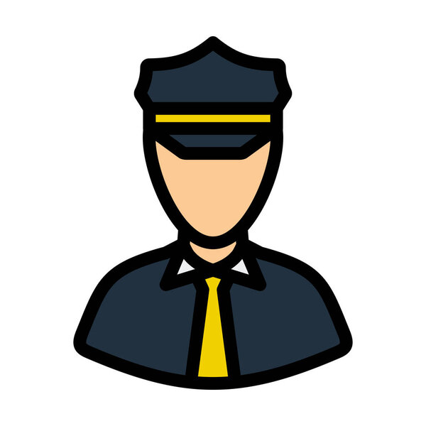 Taxi Driver Icon. Editable Bold Outline With Color Fill Design. Vector Illustration.