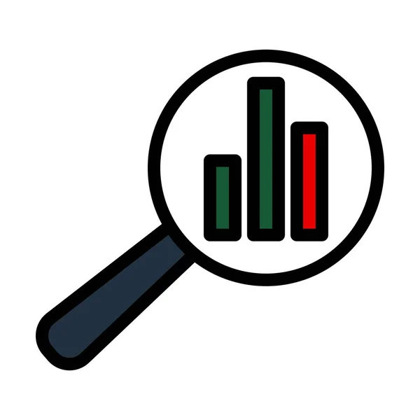 Analytics Icon Editable Bold Outline Color Fill Design Vector Illustration — Wektor stockowy