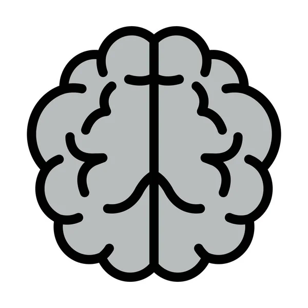 Ікона Мозку Сміливий Контур Дизайном Заповнення Кольорів Векторна Ілюстрація — стоковий вектор