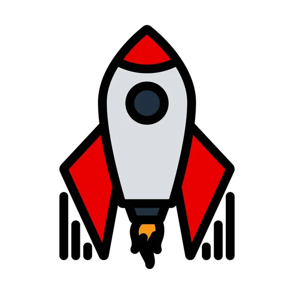 Startup Rocket Icon Editable Bold Outline Color Fill Design Vector — Vetor de Stock