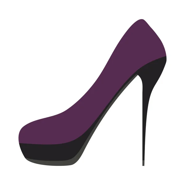 Sepatu Perempuan Dengan Ikon Tinggi Heel Rancangan Warna Rata Ilustrasi - Stok Vektor