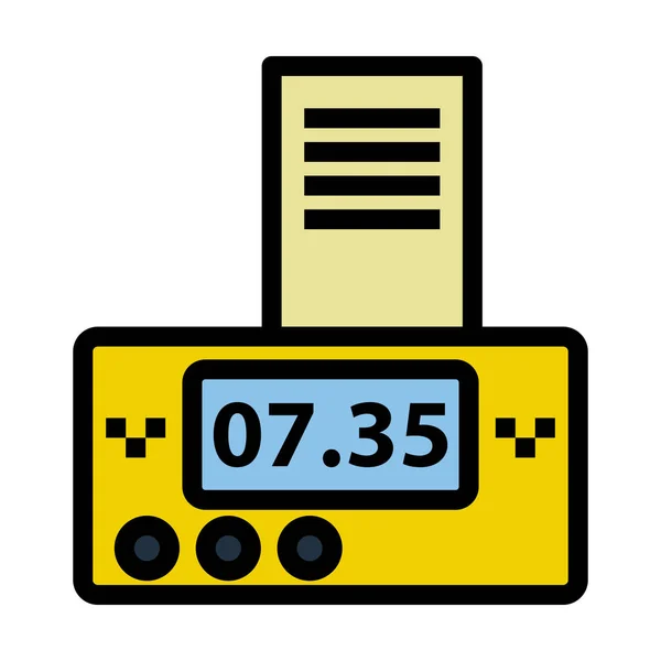 Compteur Taxi Avec Icône Réception Contour Audacieux Modifiable Avec Conception — Image vectorielle